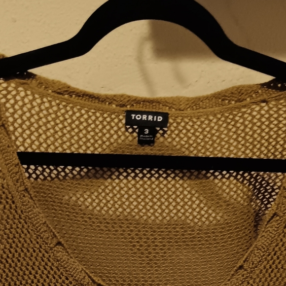 Torrid Mustard Yellow Light Weight Sweater with Fringe #6 - Picture 5 of 5